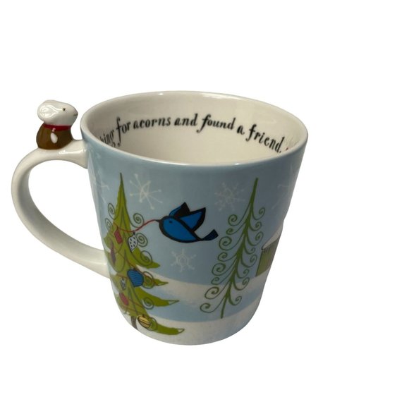 STARBUCKS Christmas Mug Huxley Mouse Squirrel Winter Coffee Tea 2010 Bone China - Picture 1 of 14